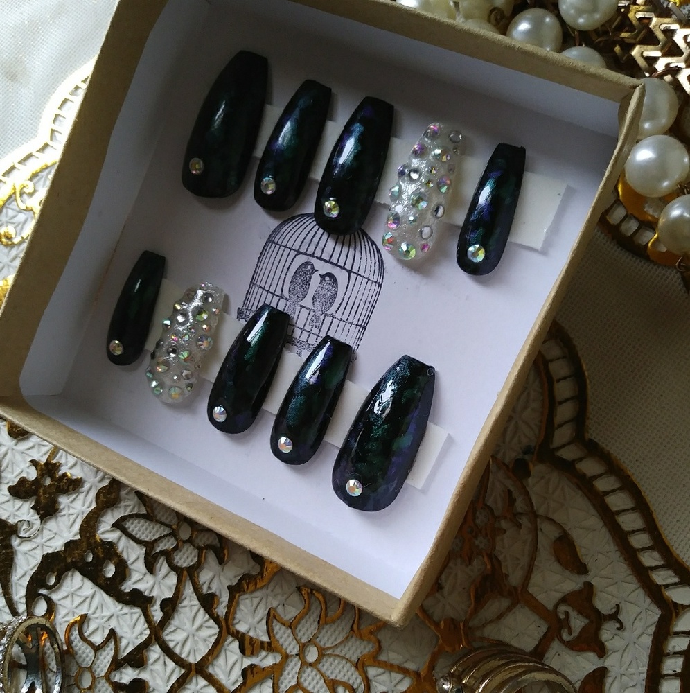 Reusable Gel Long Coffin Press on Nails